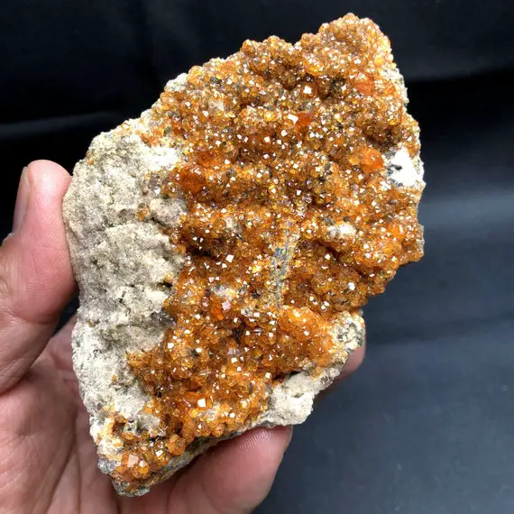 Raw Sparkling Translucent Botryoidal Spessartite Fanta Garnet Cluster Mineral Specimen,rare Rough Large Orange Fanta Garnet,christmas Gift
