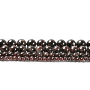 Shop Garnet Round Beads! Garnet Round Beads 15" Full Strand 4mm 6mm 8mm 10mm | Natural genuine round Garnet beads for beading and jewelry making.  #jewelry #beads #beadedjewelry #diyjewelry #jewelrymaking #beadstore #beading #affiliate #ad