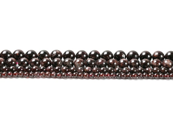 Garnet Round Beads 15" Full Strand 4mm 6mm 8mm 10mm