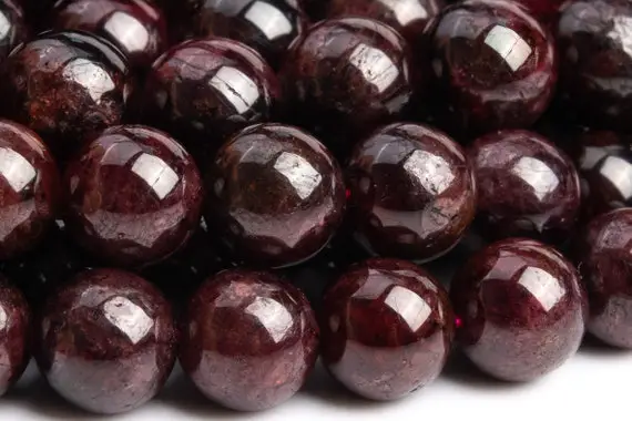 Genuine Natural Garnet Gemstone Beads 8mm Wine Red Round Aa Quality Loose Beads (100617)