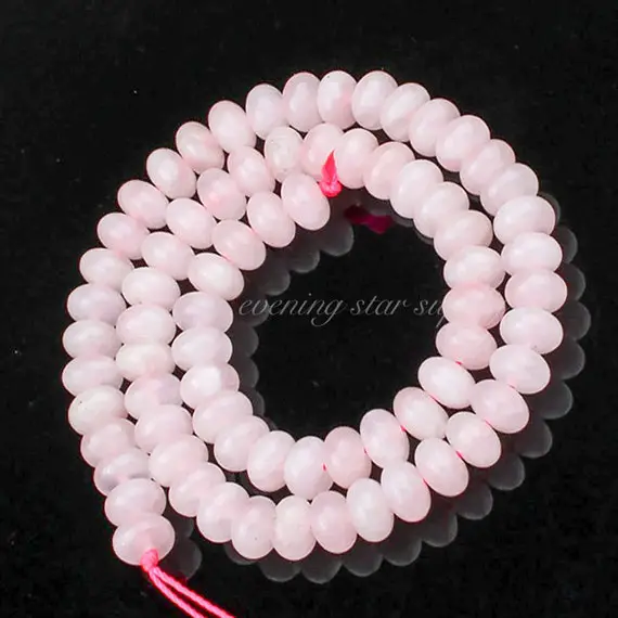 Gemstone Beads, Genuine Rose Quartz Rondelle Beads, 15” Strand, Wholesale Diy Jewelry Making Supplies, Mala Bracelet Necklace 4, 6, 8 Mm