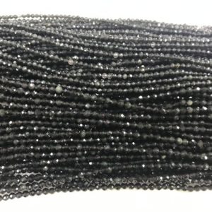 Shop Obsidian Faceted Beads! Genuine Faceted Black Obsidian 2mm – 4mm Round Cut Natural Loose Gemstone Grade A Beads 15 inch Jewelry Bracelet Necklace Material Supply | Natural genuine faceted Obsidian beads for beading and jewelry making.  #jewelry #beads #beadedjewelry #diyjewelry #jewelrymaking #beadstore #beading #affiliate #ad