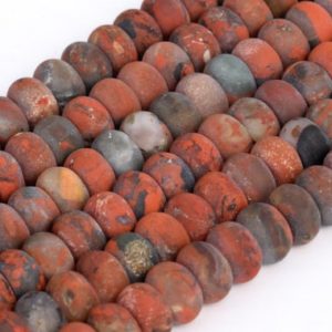 Shop Red Jasper Beads! Genuine Natural Matte Red Breccia Jasper Loose Beads Grade AAA Rondelle Shape 6x4mm 8x5mm | Natural genuine beads Red Jasper beads for beading and jewelry making.  #jewelry #beads #beadedjewelry #diyjewelry #jewelrymaking #beadstore #beading #affiliate #ad