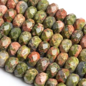 Shop Unakite Rondelle Beads! Genuine Natural Unakite Loose Beads Faceted Rondelle Shape 8x5mm | Natural genuine rondelle Unakite beads for beading and jewelry making.  #jewelry #beads #beadedjewelry #diyjewelry #jewelrymaking #beadstore #beading #affiliate #ad