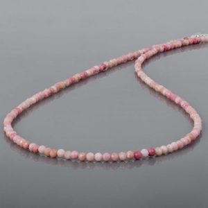Shop Rhodonite Necklaces! Natural Rhodonite Necklace,Micro Faceted Round Rhodonite Gemstone,925 Silver 18" Chain Beaded pink stone,Healing Crystal Beads Jewelry gift | Natural genuine Rhodonite necklaces. Buy crystal jewelry, handmade handcrafted artisan jewelry for women.  Unique handmade gift ideas. #jewelry #beadednecklaces #beadedjewelry #gift #shopping #handmadejewelry #fashion #style #product #necklaces #affiliate #ad
