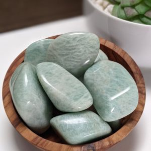 Shop Tumbled Amazonite Crystals & Pocket Stones! Gorgeous  Amazonite Tumbled Stone Large  Ethically Sourced Crystals from Madagascar | Natural genuine stones & crystals in various shapes & sizes. Buy raw cut, tumbled, or polished gemstones for making jewelry or crystal healing energy vibration raising reiki stones. #crystals #gemstones #crystalhealing #crystalsandgemstones #energyhealing #affiliate #ad