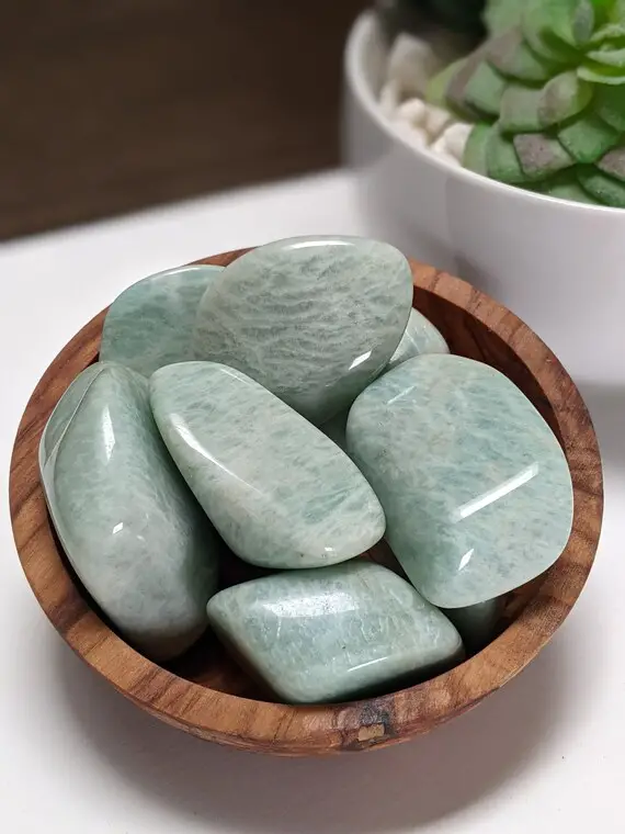 Gorgeous  Amazonite Tumbled Stone Large  Consciously Sourced Crystals From Madagascar