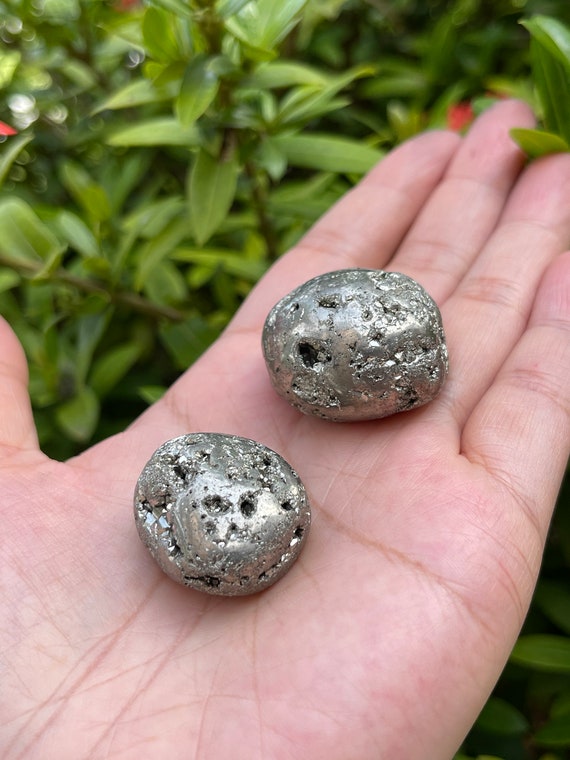 Grade A++ Pyrite Tumbled Stones, 0.85-1 Inch Tumbled Pyrite, Pyrite Crystal, Healing Crystals, Polished Rocks, Wholesale Bulk Lot
