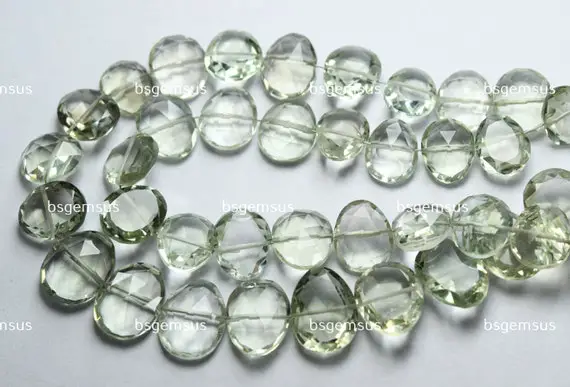 7 Inches Strand,super Finest,natural Green Amethyst Faceted Fancy Shape Beads,size 10-13mm