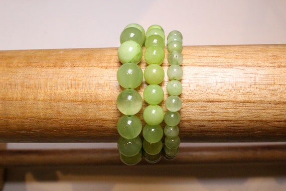 Bracelet Calcite Verte En Perles Naturelles 4/6/8/10 Mm