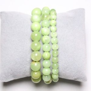 Green Calcite Bracelet in natural pearls 4/6/8/10/12 mm 19 cm (Adjustable) smooth and round semi-precious stone | Natural genuine Calcite bracelets. Buy crystal jewelry, handmade handcrafted artisan jewelry for women.  Unique handmade gift ideas. #jewelry #beadedbracelets #beadedjewelry #gift #shopping #handmadejewelry #fashion #style #product #bracelets #affiliate #ad
