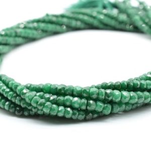Shop Emerald Rondelle Beads! green emerald Rondelle beads,emerald faceted beads,3 to 4mm emerald bead,Emerald Gemstone bead,Bridal Crafts Jewelry Supplies,emerald strand | Natural genuine rondelle Emerald beads for beading and jewelry making.  #jewelry #beads #beadedjewelry #diyjewelry #jewelrymaking #beadstore #beading #affiliate #ad