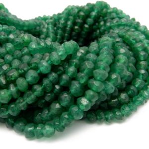 Shop Onyx Rondelle Beads! Green Onyx Rondelle Beads -ONE (1) STRAND of Gorgeous Dark Green Beads – (S107B1-04) | Natural genuine rondelle Onyx beads for beading and jewelry making.  #jewelry #beads #beadedjewelry #diyjewelry #jewelrymaking #beadstore #beading #affiliate #ad