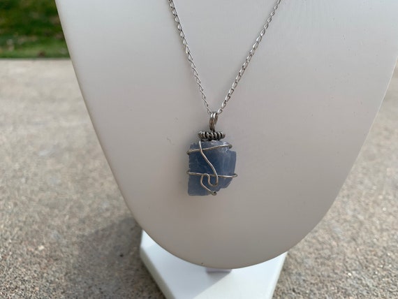 Hand-designed Blue Calcite Necklace