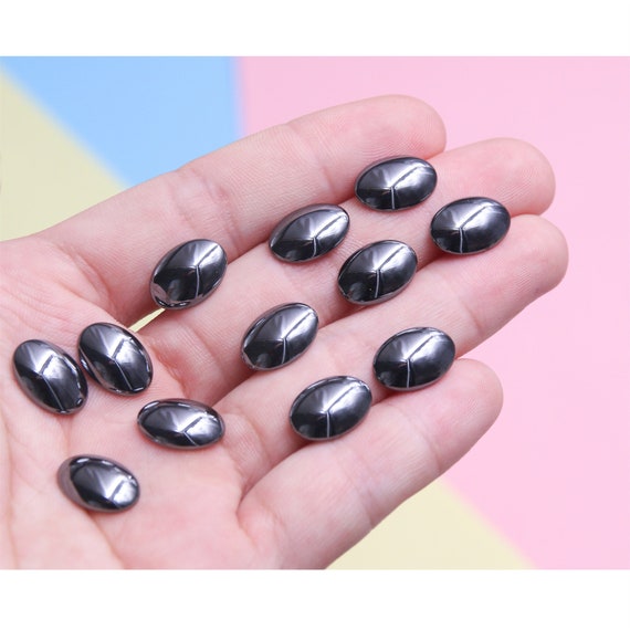 1pc,10x14mm,natural Hematite Cabochon,oval Cabochon,natural Gemstone Cabochon For Making Earring,rings Or Pendants