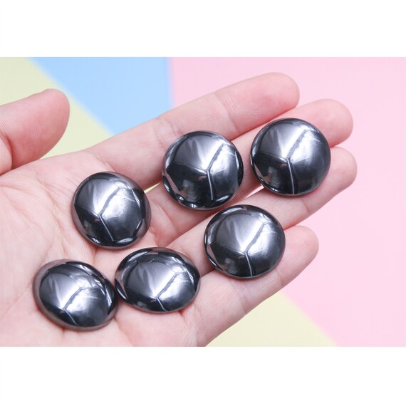 1pc,25mm,natural Hematite Cabochon,round Cabochon,natural Gemstone Cabochon For Making Earring,rings Or Pendants
