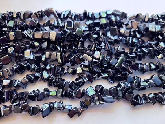 Hematite Chip Beads, 4-8mm | 1/2oz 1oz, 2oz, Natural Pre-drilled Hematite Beads | Jewelry, Mosaics, Gemstone Trees, Wire Wrapping, Bracelets