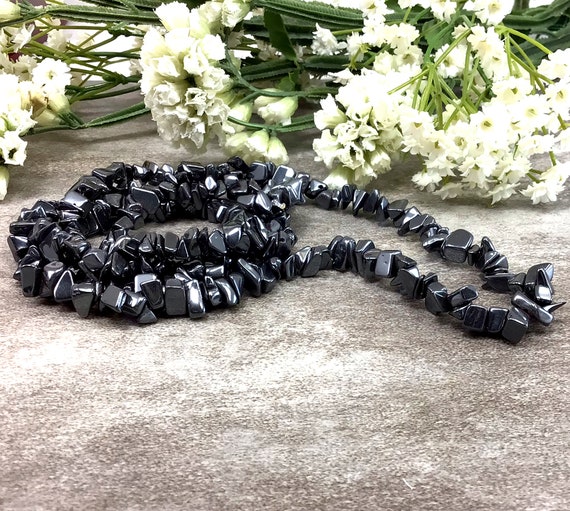 Hematite Chips Necklace Healing Crystals And Stones Crystal Jewelry Root Chakra Necklace Chip Boho Necklace Christmas Gift