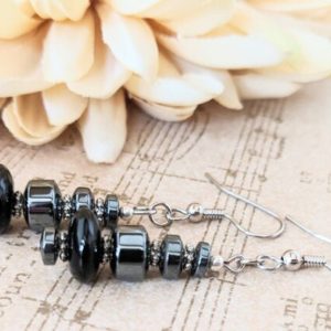 Shop Hematite Earrings! Sterling Silver Hematite Earrings Dangle, Anniversary Gift for Wife, Gemstone Clip On Earrings Handmade Jewelry, Metaphysical Jewelry Chakra | Natural genuine Hematite earrings. Buy crystal jewelry, handmade handcrafted artisan jewelry for women.  Unique handmade gift ideas. #jewelry #beadedearrings #beadedjewelry #gift #shopping #handmadejewelry #fashion #style #product #earrings #affiliate #ad