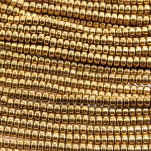 Shop Hematite Rondelle Beads! Hematite Gemstone Beads 3x2MM Gold Tone Rondelle AAA Quality Loose Beads (101401) | Natural genuine rondelle Hematite beads for beading and jewelry making.  #jewelry #beads #beadedjewelry #diyjewelry #jewelrymaking #beadstore #beading #affiliate #ad