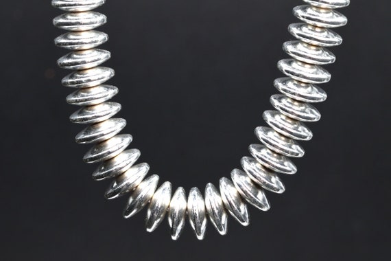 Hematite Gemstone Beads 10x3mm 18k White Gold Tone Rondelle Aaa Quality Loose Beads (106944)