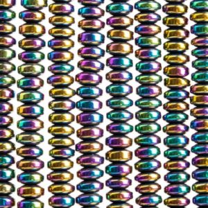 Shop Hematite Rondelle Beads! Hematite Gemstone Beads 4x2MM Rainbow Rondelle AAA Quality Loose Beads (101409) | Natural genuine rondelle Hematite beads for beading and jewelry making.  #jewelry #beads #beadedjewelry #diyjewelry #jewelrymaking #beadstore #beading #affiliate #ad