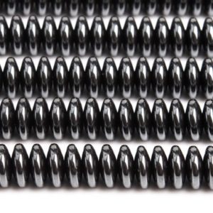 Shop Hematite Rondelle Beads! Genuine Natural Hematite Gemstone Beads 8x3MM Black Rondelle AAA Quality Loose Beads (101391) | Natural genuine rondelle Hematite beads for beading and jewelry making.  #jewelry #beads #beadedjewelry #diyjewelry #jewelrymaking #beadstore #beading #affiliate #ad