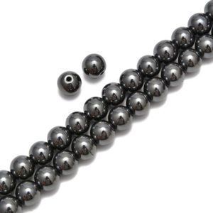 Shop Hematite Beads! 2.0mm Hole Gray Hematite Smooth Round Beads Size 6mm 8mm 15.5" Strand | Natural genuine beads Hematite beads for beading and jewelry making.  #jewelry #beads #beadedjewelry #diyjewelry #jewelrymaking #beadstore #beading #affiliate #ad