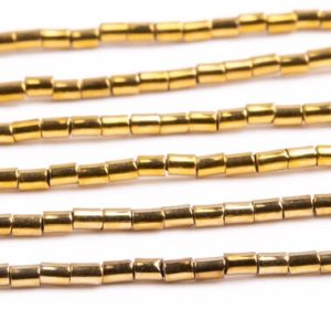 Shop Hematite Round Beads! Hematite Gemstone Beads 2x1MM Gold Round Tube AAA Quality Loose Beads (104878) | Natural genuine round Hematite beads for beading and jewelry making.  #jewelry #beads #beadedjewelry #diyjewelry #jewelrymaking #beadstore #beading #affiliate #ad