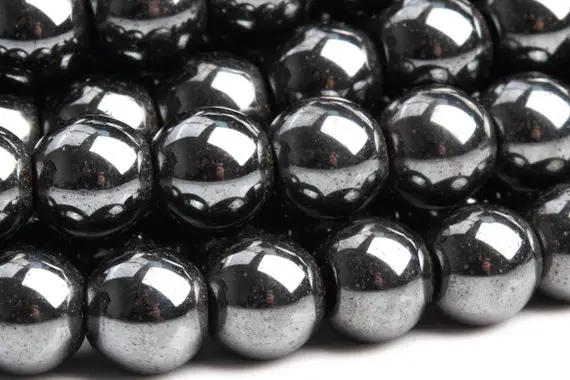 Genuine Natural Hematite Gemstone Beads 6mm Black Round Aaa Quality Loose Beads (101316)
