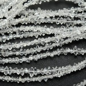 Shop Herkimer Diamond Beads! 15 Inches Strand,Finest Quality,Natural Herkimer Diamond Quartz Faceted Nuggets,Size 2×3 to 3x4mm, | Natural genuine chip Herkimer Diamond beads for beading and jewelry making.  #jewelry #beads #beadedjewelry #diyjewelry #jewelrymaking #beadstore #beading #affiliate #ad