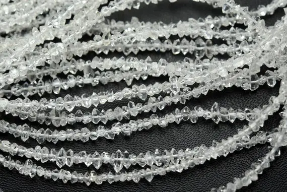 15 Inches Strand,finest Quality,natural Herkimer Diamond Quartz Faceted Nuggets,size 2x3 To 3x4mm,