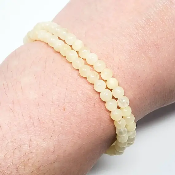 Honey Calcite Handmade Bracelet | Natural Crystal Beads, Minimalist Style, Custom Sizing, Spiritual Or Self-care Gift