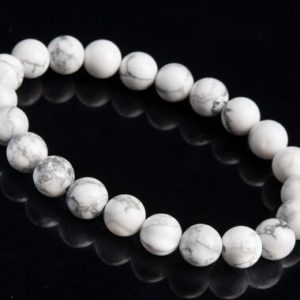 Shop Howlite Bracelets! Genuine Natural Howlite Gemstone Beads 8MM White Round AAA Quality Bracelet (106636h-2023) | Natural genuine Howlite bracelets. Buy crystal jewelry, handmade handcrafted artisan jewelry for women.  Unique handmade gift ideas. #jewelry #beadedbracelets #beadedjewelry #gift #shopping #handmadejewelry #fashion #style #product #bracelets #affiliate #ad