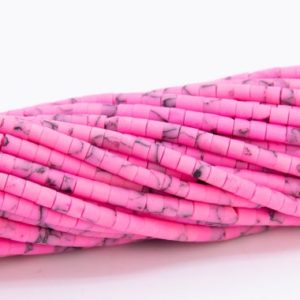 Shop Howlite Round Beads! 2x2MM Pink Howlite Beads Full Strand Round Tube Loose Beads 12.5" Bulk Lot Options (109894-3102) | Natural genuine round Howlite beads for beading and jewelry making.  #jewelry #beads #beadedjewelry #diyjewelry #jewelrymaking #beadstore #beading #affiliate #ad