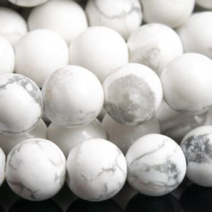 Shop Howlite Round Beads! Genuine Natural Howlite Gemstone Beads 4-5MM White Round AAA Quality Loose Beads (101108) | Natural genuine round Howlite beads for beading and jewelry making.  #jewelry #beads #beadedjewelry #diyjewelry #jewelrymaking #beadstore #beading #affiliate #ad