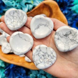 Shop Howlite Stones & Crystals! Howlite Heart Worry Stone – No. 207 | Natural genuine stones & crystals in various shapes & sizes. Buy raw cut, tumbled, or polished gemstones for making jewelry or crystal healing energy vibration raising reiki stones. #crystals #gemstones #crystalhealing #crystalsandgemstones #energyhealing #affiliate #ad