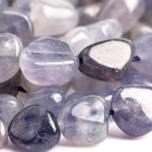 Shop Iolite Chip & Nugget Beads! Genuine Natural Iolite Gemstone Beads 8-10MM Light Color Pebble Nugget A Quality Loose Beads (108034) | Natural genuine chip Iolite beads for beading and jewelry making.  #jewelry #beads #beadedjewelry #diyjewelry #jewelrymaking #beadstore #beading #affiliate #ad