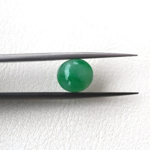 Shop Jade Cabochons! Burmese Green Jadeite Cabochon – 9x8mm, 3.88ct, Type A, Untreated | Natural genuine stones & crystals in various shapes & sizes. Buy raw cut, tumbled, or polished gemstones for making jewelry or crystal healing energy vibration raising reiki stones. #crystals #gemstones #crystalhealing #crystalsandgemstones #energyhealing #affiliate #ad