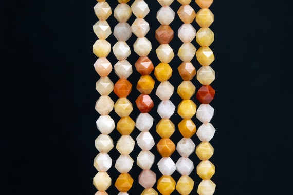 Genuine Natural Gobi Jade Gemstone Beads 5-6mm Multicolor Star Cut Faceted Aaa Quality Loose Beads (104983)