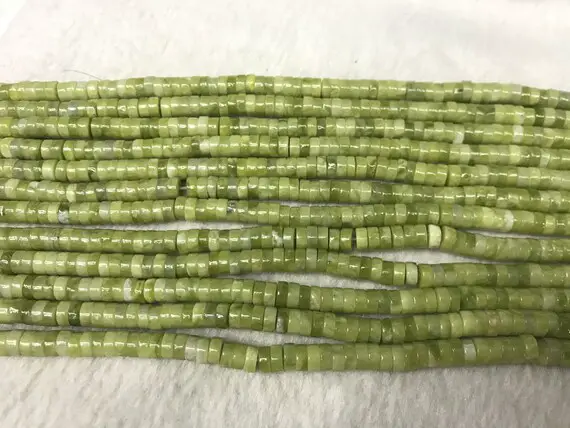 Natural South Green Jade 6mm Heishi Genuine Loose Gemstone Beads 15 Inch Jewelry Supply Bracelet Necklace Material Support Wholesale