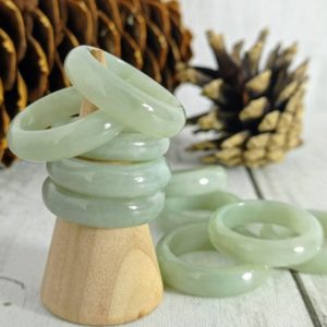 Burmese Jade ring, Green white Jade ring band, Chinese ring | Natural genuine Jade rings, simple unique handcrafted gemstone rings. #rings #jewelry #shopping #gift #handmade #fashion #style #affiliate #ad