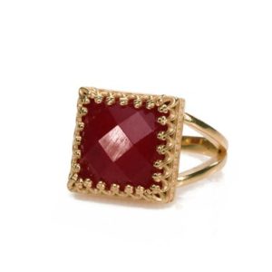 Shop Jade Rings! Pink Rose Gold Ring · Jade Ring · Square Ring · Gemstone Ring · Feminine Ring · Double Band Ring · Vintage Ring | Natural genuine Jade rings, simple unique handcrafted gemstone rings. #rings #jewelry #shopping #gift #handmade #fashion #style #affiliate #ad