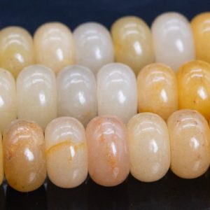 Shop Jade Rondelle Beads! 10x6MM Yellow Jade Beads Grade AAA Genuine Natural Gemstone Rondelle Loose Beads 15" / 7.5" Bulk Lot Options (110554) | Natural genuine rondelle Jade beads for beading and jewelry making.  #jewelry #beads #beadedjewelry #diyjewelry #jewelrymaking #beadstore #beading #affiliate #ad