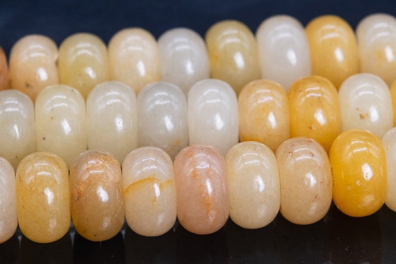 10x6mm Yellow Jade Beads Grade Aaa Genuine Natural Gemstone Rondelle Loose Beads 15" / 7.5" Bulk Lot Options (110554)