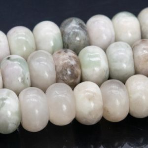 Shop Jade Rondelle Beads! 8x5MM Milky Green Jade Beads Grade AAA Genuine Natural Gemstone Rondelle Loose Beads 15" / 7.5" Bulk Lot Options (110587) | Natural genuine rondelle Jade beads for beading and jewelry making.  #jewelry #beads #beadedjewelry #diyjewelry #jewelrymaking #beadstore #beading #affiliate #ad