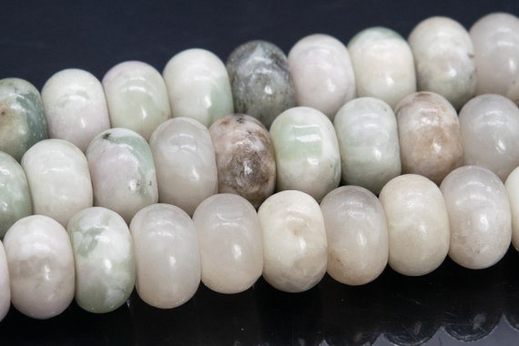 8x5mm Milky Green Jade Beads Grade Aaa Genuine Natural Gemstone Rondelle Loose Beads 15" / 7.5" Bulk Lot Options (110587)