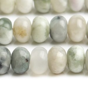 Shop Jade Rondelle Beads! Genuine Natural Jade Gemstone Beads 6x4MM Milky Green Rondelle AAA Quality Loose Beads (110578) | Natural genuine rondelle Jade beads for beading and jewelry making.  #jewelry #beads #beadedjewelry #diyjewelry #jewelrymaking #beadstore #beading #affiliate #ad
