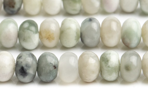 Genuine Natural Jade Gemstone Beads 6x4mm Milky Green Rondelle Aaa Quality Loose Beads (110578)