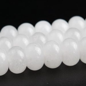 Shop Jade Rondelle Beads! White Jade Beads Genuine Natural Grade AAA Gemstone Rondelle Loose Beads 6MM 8MM Bulk Lot Options | Natural genuine rondelle Jade beads for beading and jewelry making.  #jewelry #beads #beadedjewelry #diyjewelry #jewelrymaking #beadstore #beading #affiliate #ad